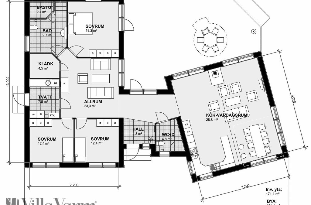 Planlösning Villa Strängnäs