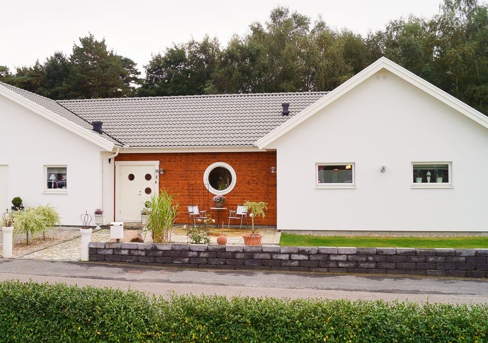 Putsad fasad och liggande panel