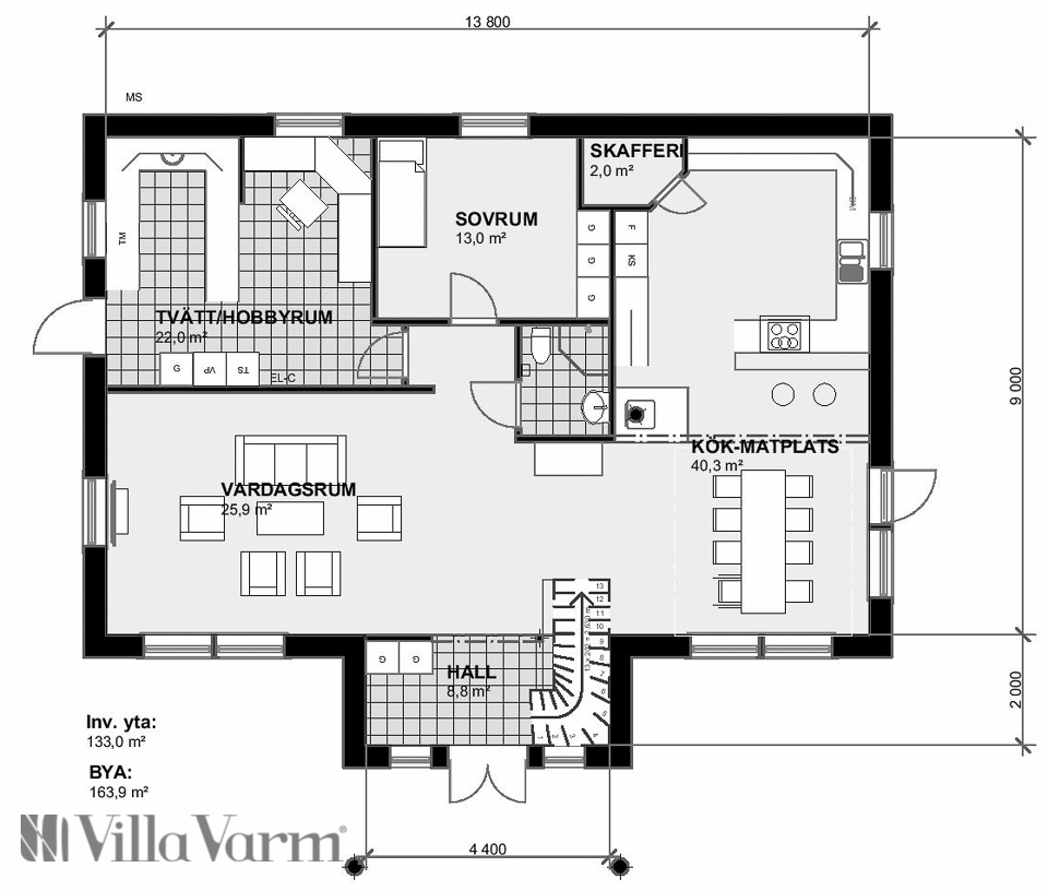 Planlösning Villa Pålmark
