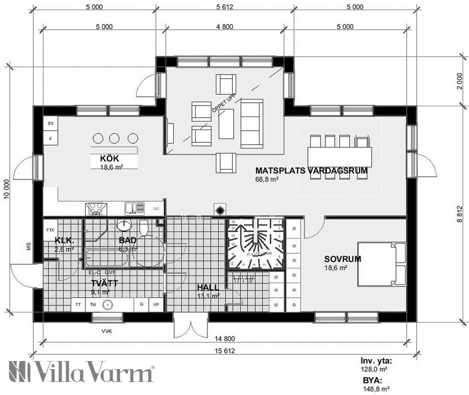 Planlösning Villa Arboga