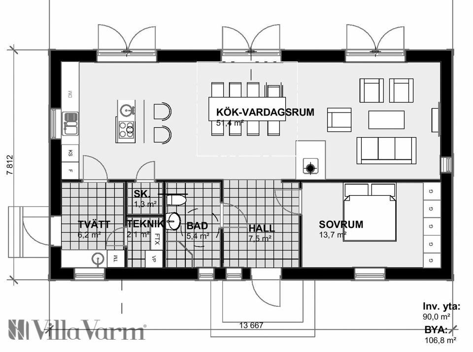 Planlösning Villa Rismyran